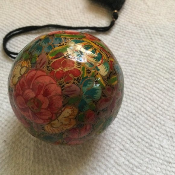 Christmas ornament tree ornament floral flowers hand painted - Picture 2 of 6